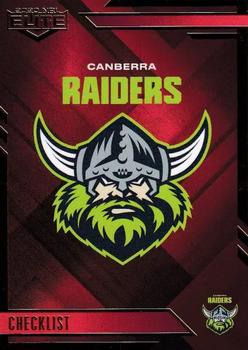 2020 NRL Elite - Mojo Ruby #MR010 Canberra Raiders Checklist Front
